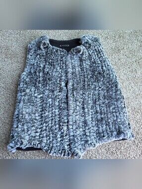 Nanette Lepore Gray Plush Faux Fur Vest